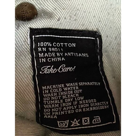 Vintage Akoo Brand Men's Distressed Studded Denim Jeans Size 44 VTG Y2K Hip Hop - Picture 8 of 8